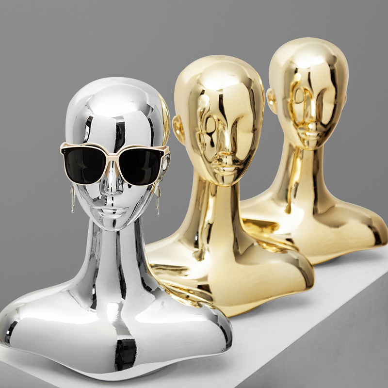 Body Jewelry In Store - Clothing Store Mannequin Head Model Electroplated