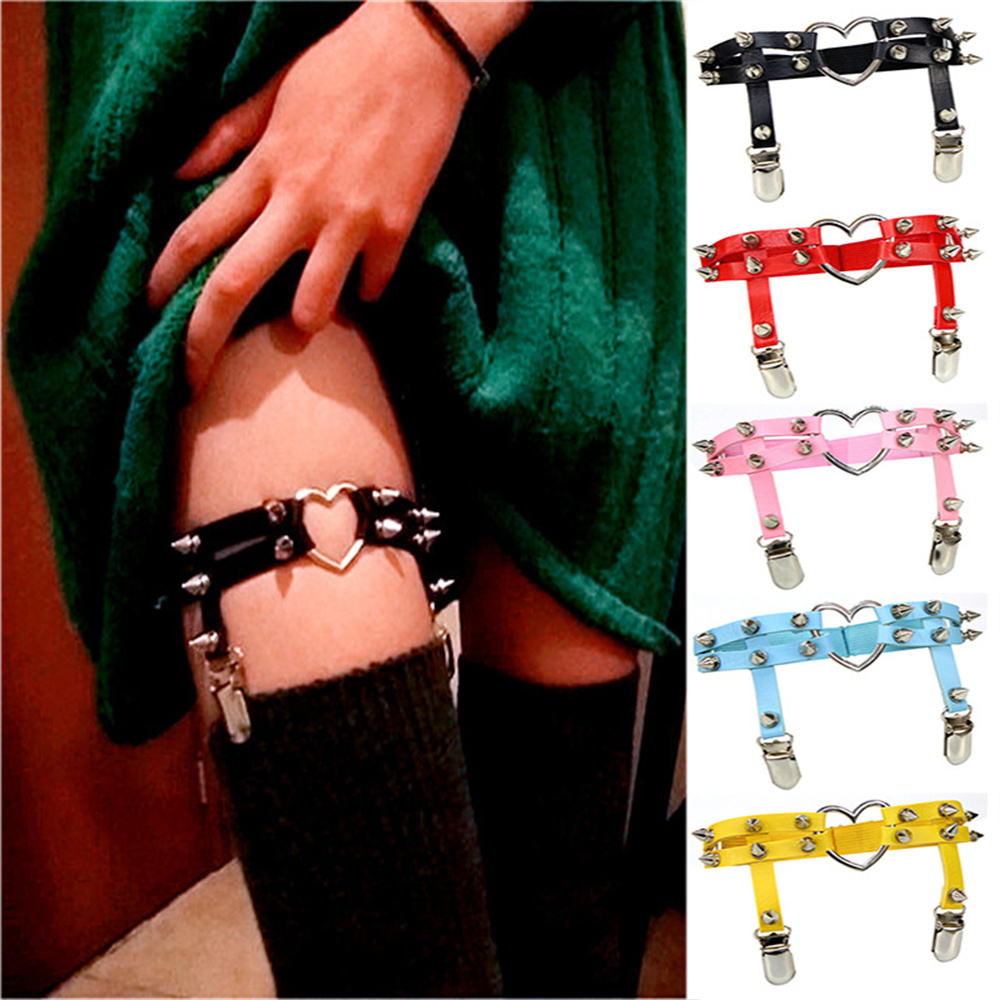 Body Jewelry Leg Chain - 1Pcs Women Punk Goth Heart PU