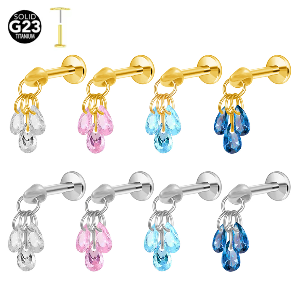 Zoor Body Jewelry - ASTM F136 G23 Titanium Teardrop Zircon
