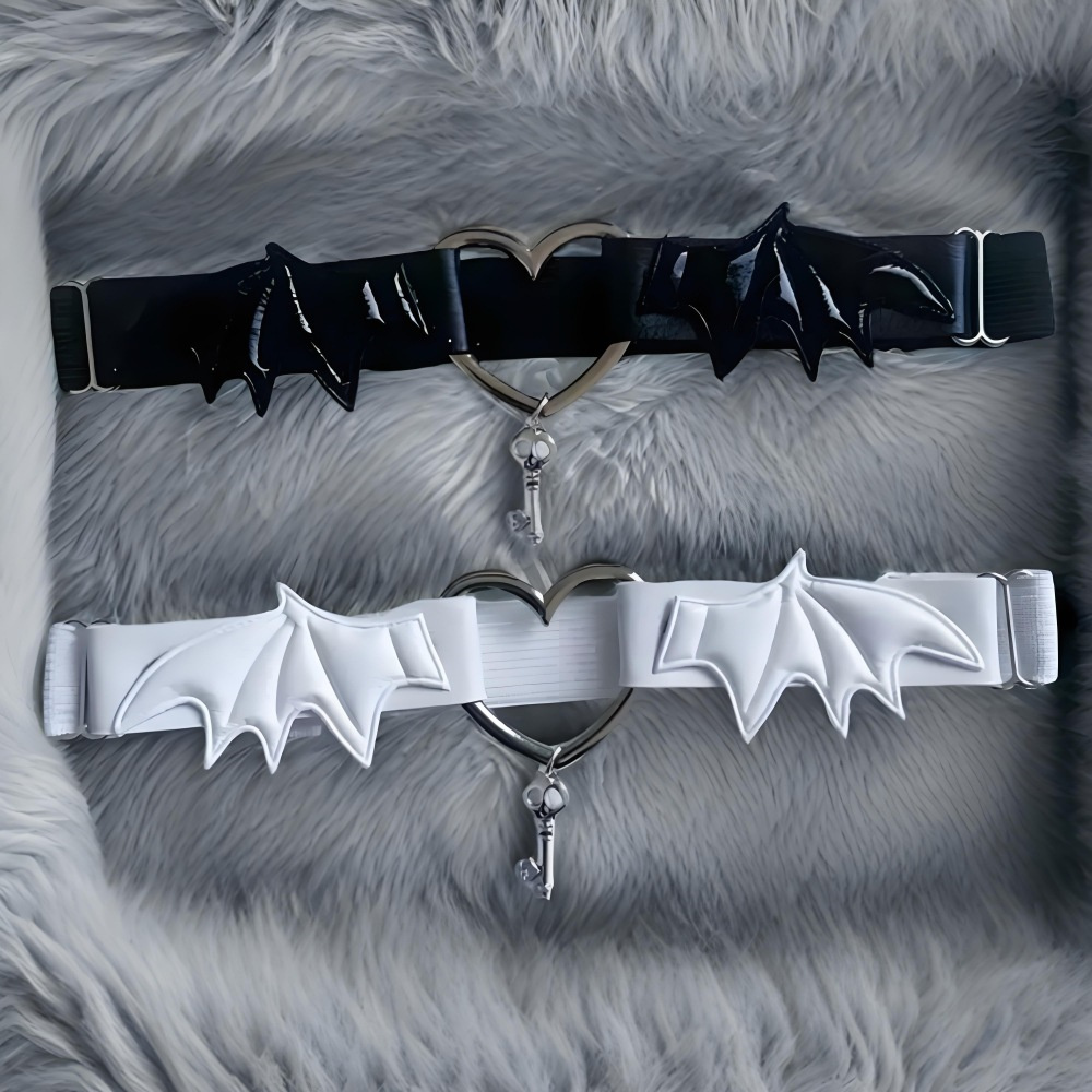 Body Jewelry Leg Chain - Gothic Harajuku Black Heart Wing Leg