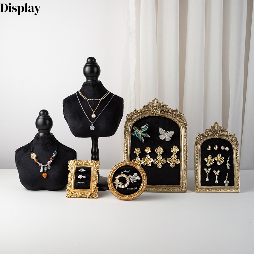 Body Jewelry In Store - Black Velvet Bust Form Jewelry Display