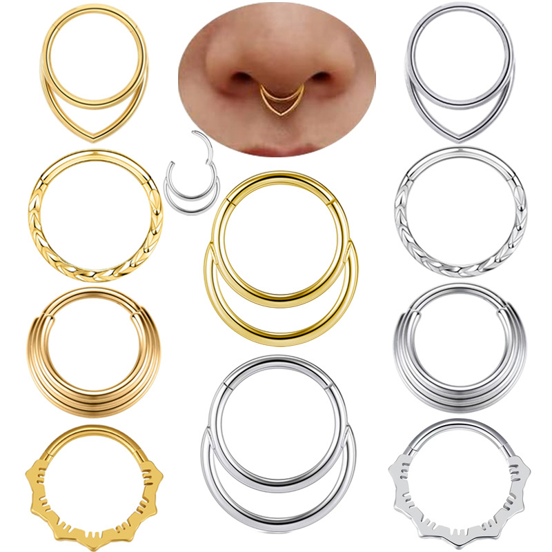 Nose Hoop Earrings Metal Nose  - Body Jewelry And Earrings review and price