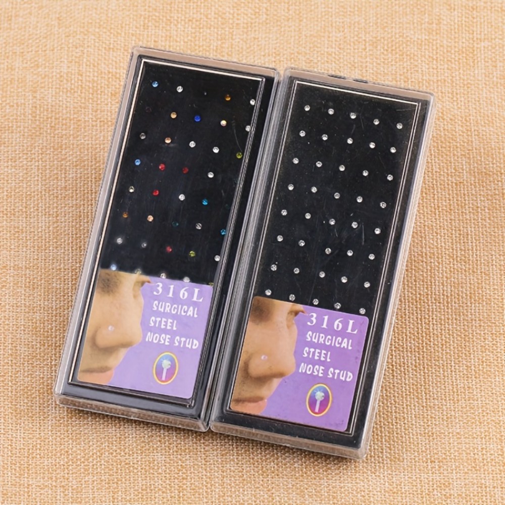 60pcs Nose Ring Set Stud Earri - Body Jewelry In Store review and price