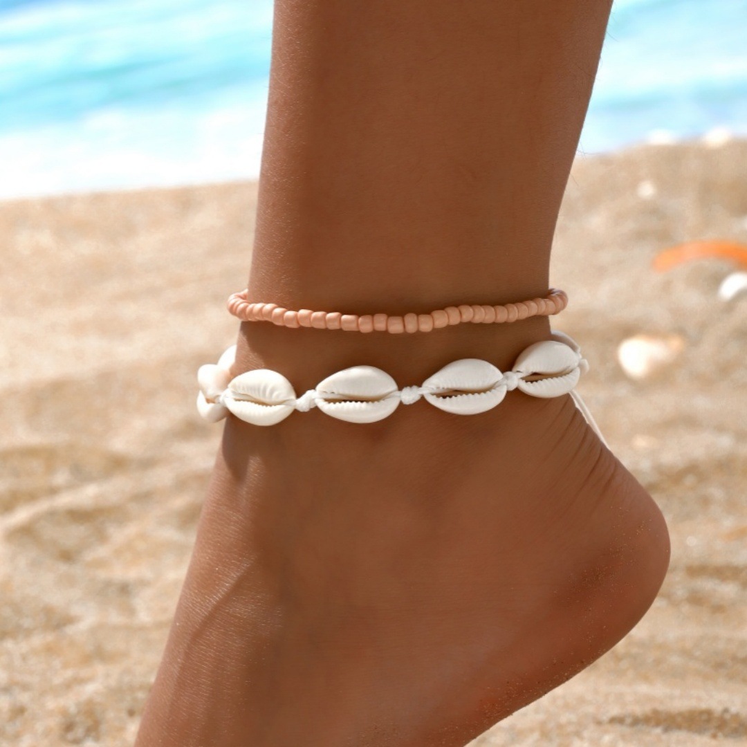 2PCS Bohemia Natural Shell Ank - Body Jewelry Leg Chain review and price