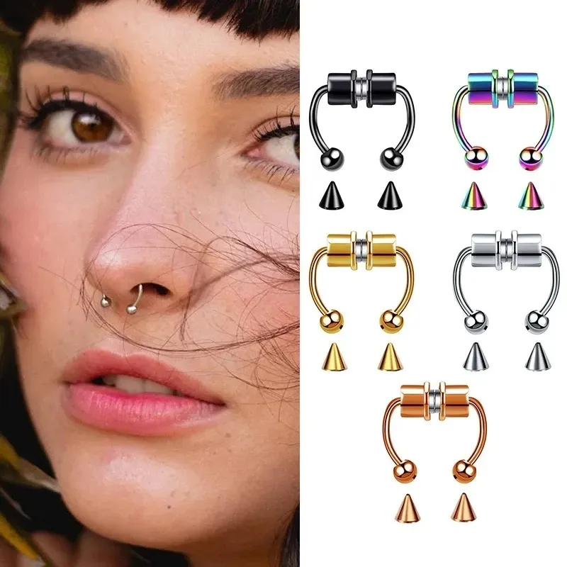 1/2/3Pcs Fake Magnetic Nose Ri - Body Jewelry Piercing review and price