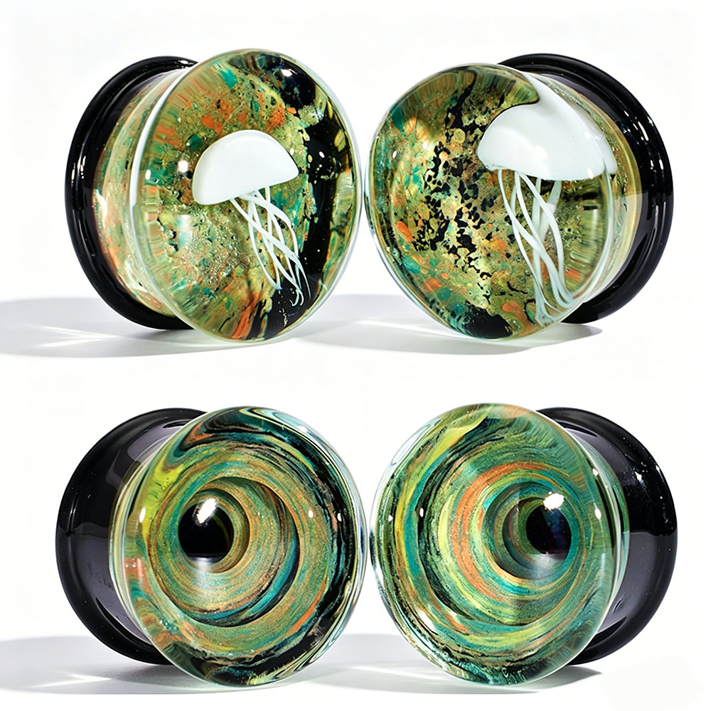 Pair Quality Glass Vortex Ear  - Body Jewelry Quality review and price