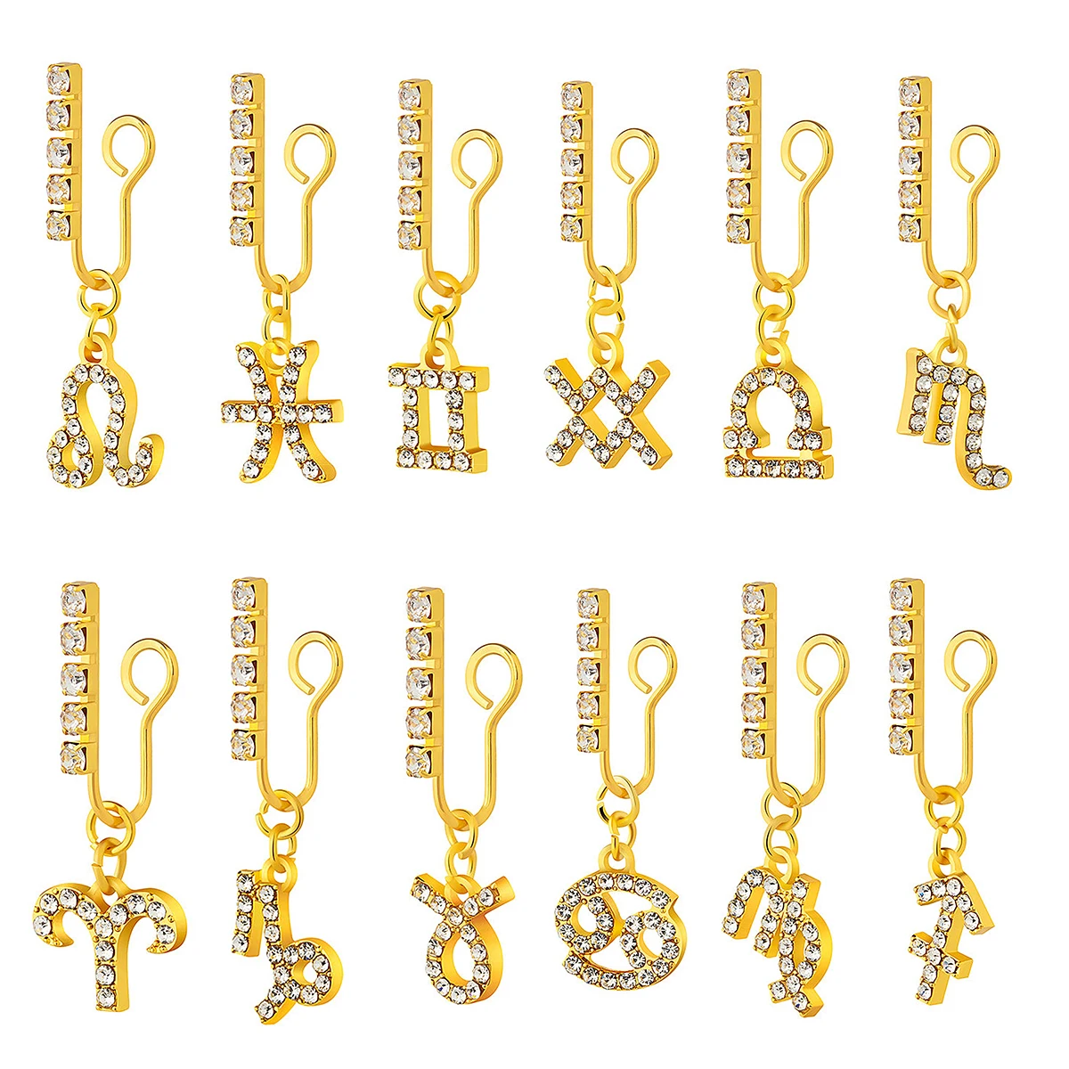 2 Pack Ear Clips Metal Zircon  - Body Jewelry And Earrings review and price
