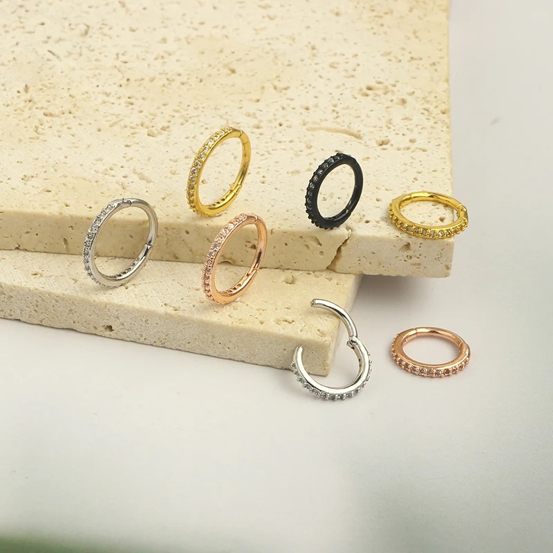 16G Clear CZ Nose Ring Hoop 31 - Body Jewelry And Earrings review and price