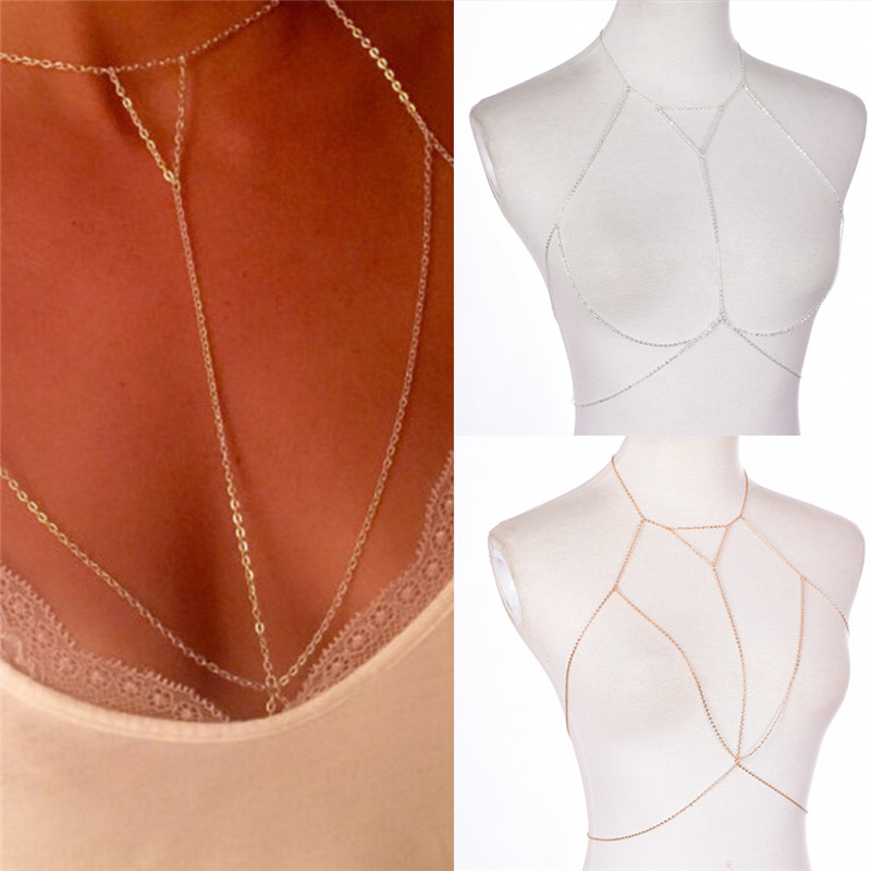 Gold Silver Fashion Link Chain - Body Jewelry Gold review and price