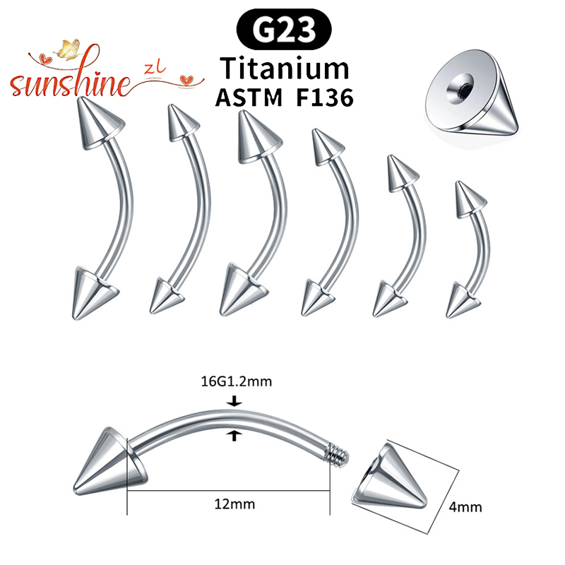 1PC G23 Titanium Spike Curved  - Zoor Body Jewelry review and price