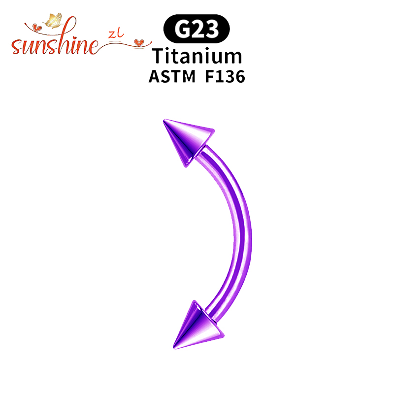 1PC G23 Titanium Spike Curved  - Zoor Body Jewelry review and price