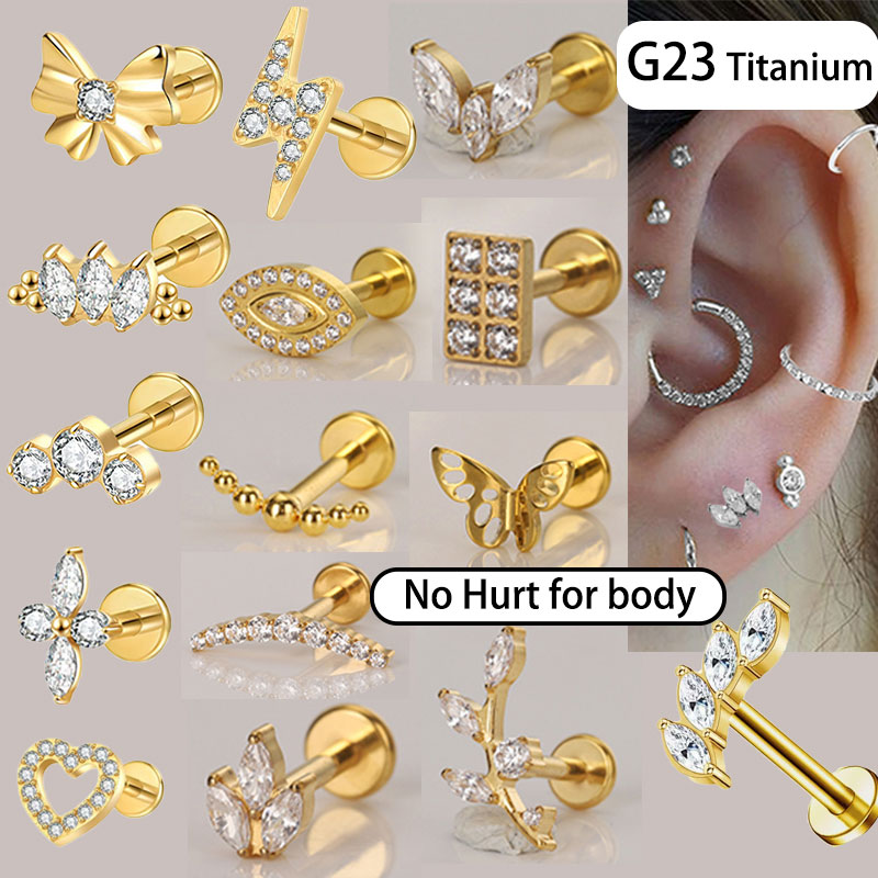 F136 Titanium Lip Ring Lightni - Body Jewelry Factory review and price