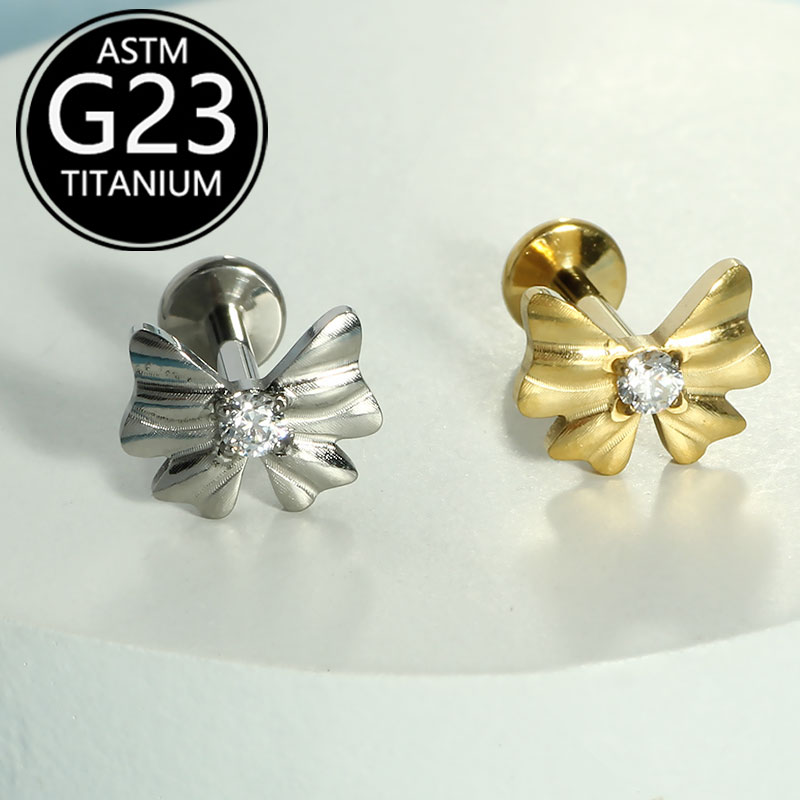 F136 Titanium Lip Ring Lightni - Body Jewelry Factory review and price