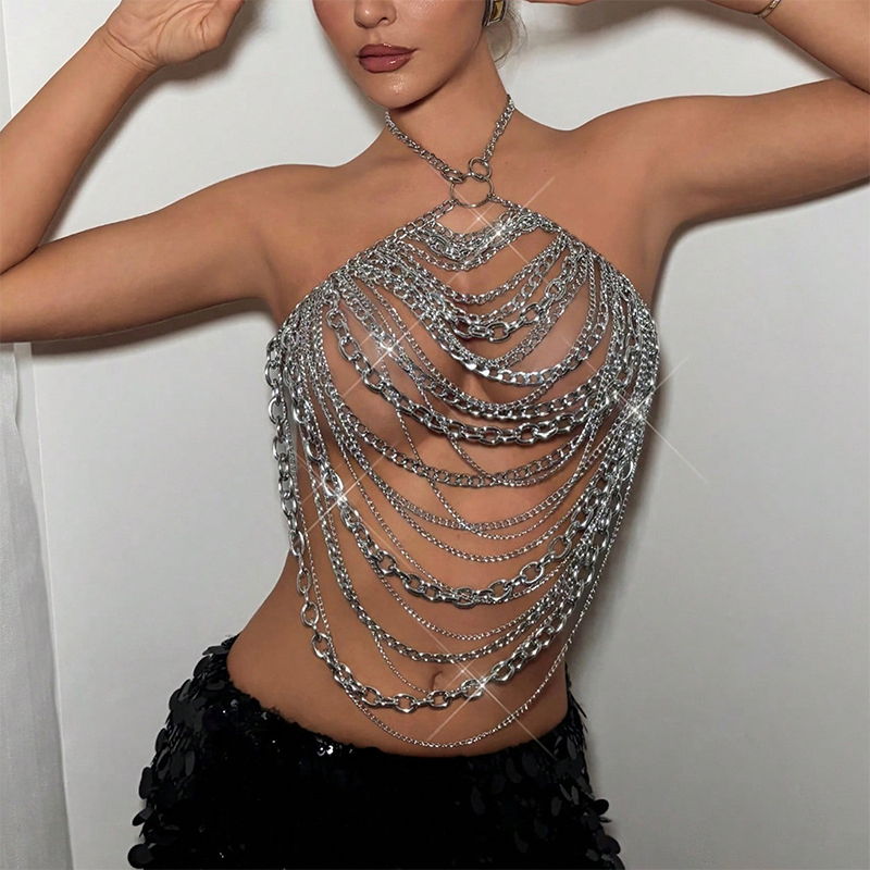 Female Festival Outfit Handmad - Body Jewelry Nipple Chain review and price
