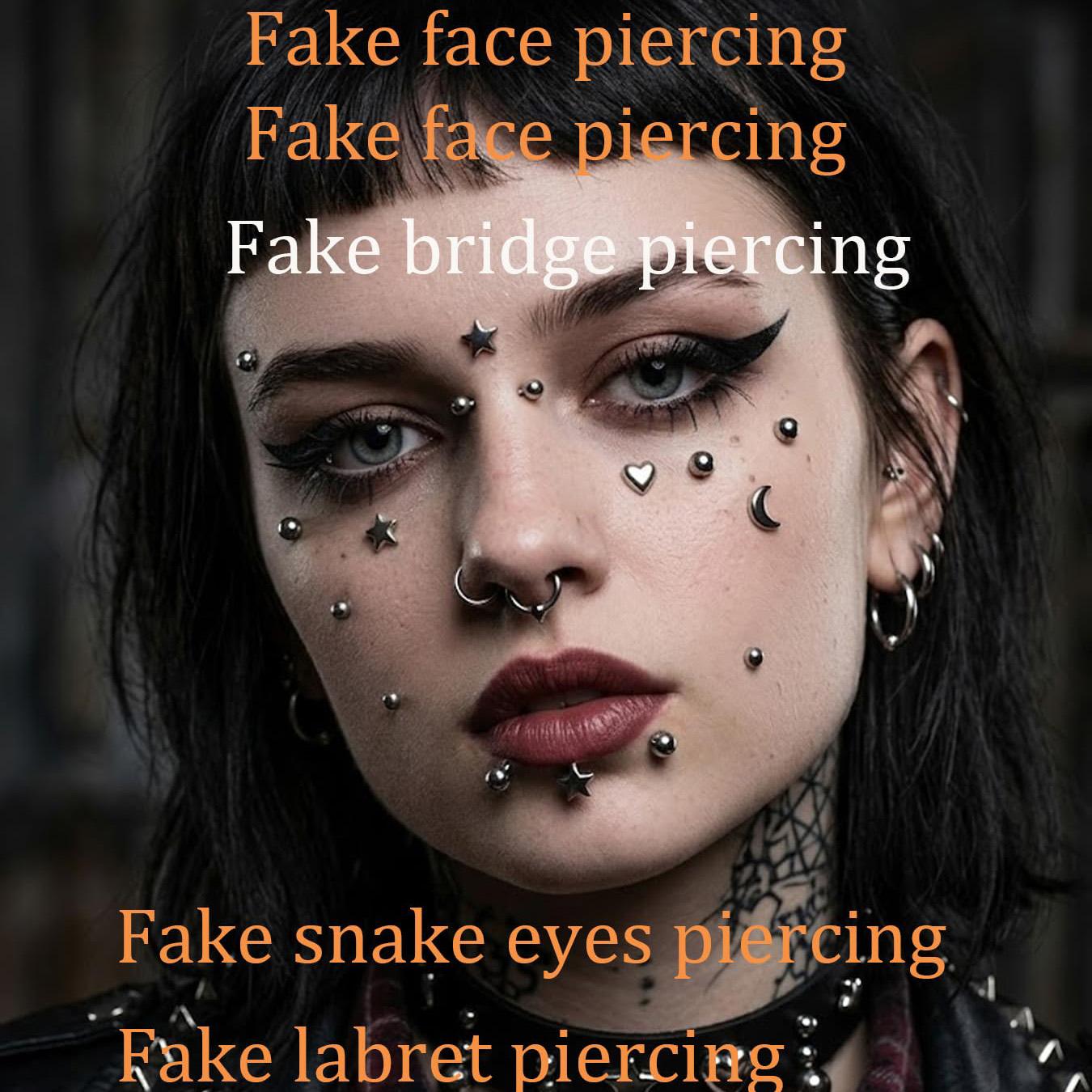 Fake Piercings Balls Stick on  - Body Jewelry Piercing review and price