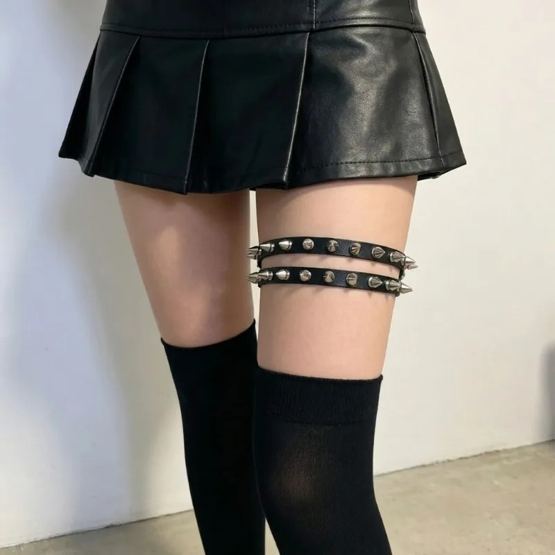 Double Row Cone Spike Leg Gart - Body Jewelry Leg Chain review and price