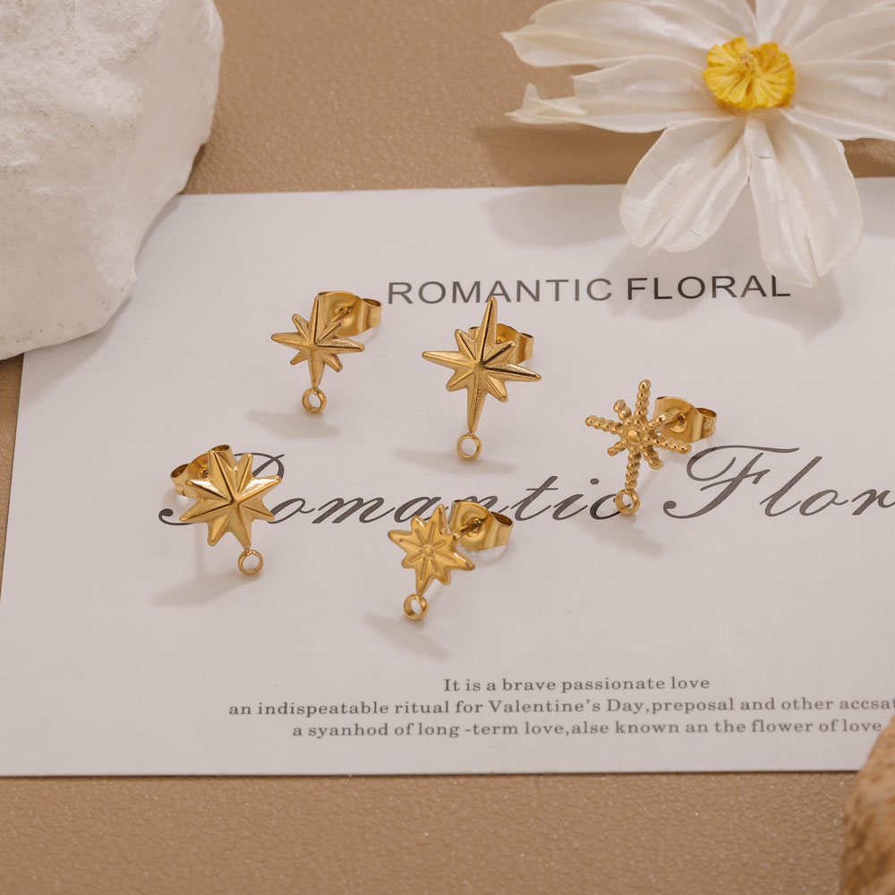 6pcs Stainless Steel Star Earr - Body Jewelry Gold review and price