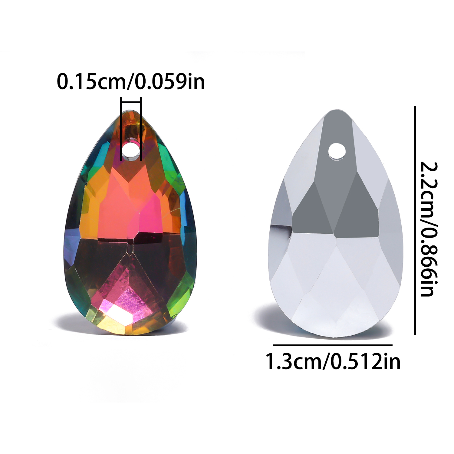 8pcs 13x22mm Single Hole Glass - Body Jewelry Piercing review and price