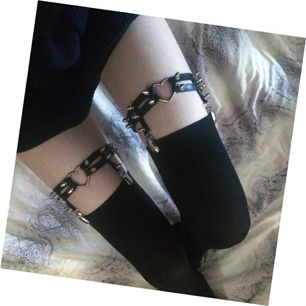 1Pcs Women Punk Goth Heart PU  - Body Jewelry Leg Chain review and price
