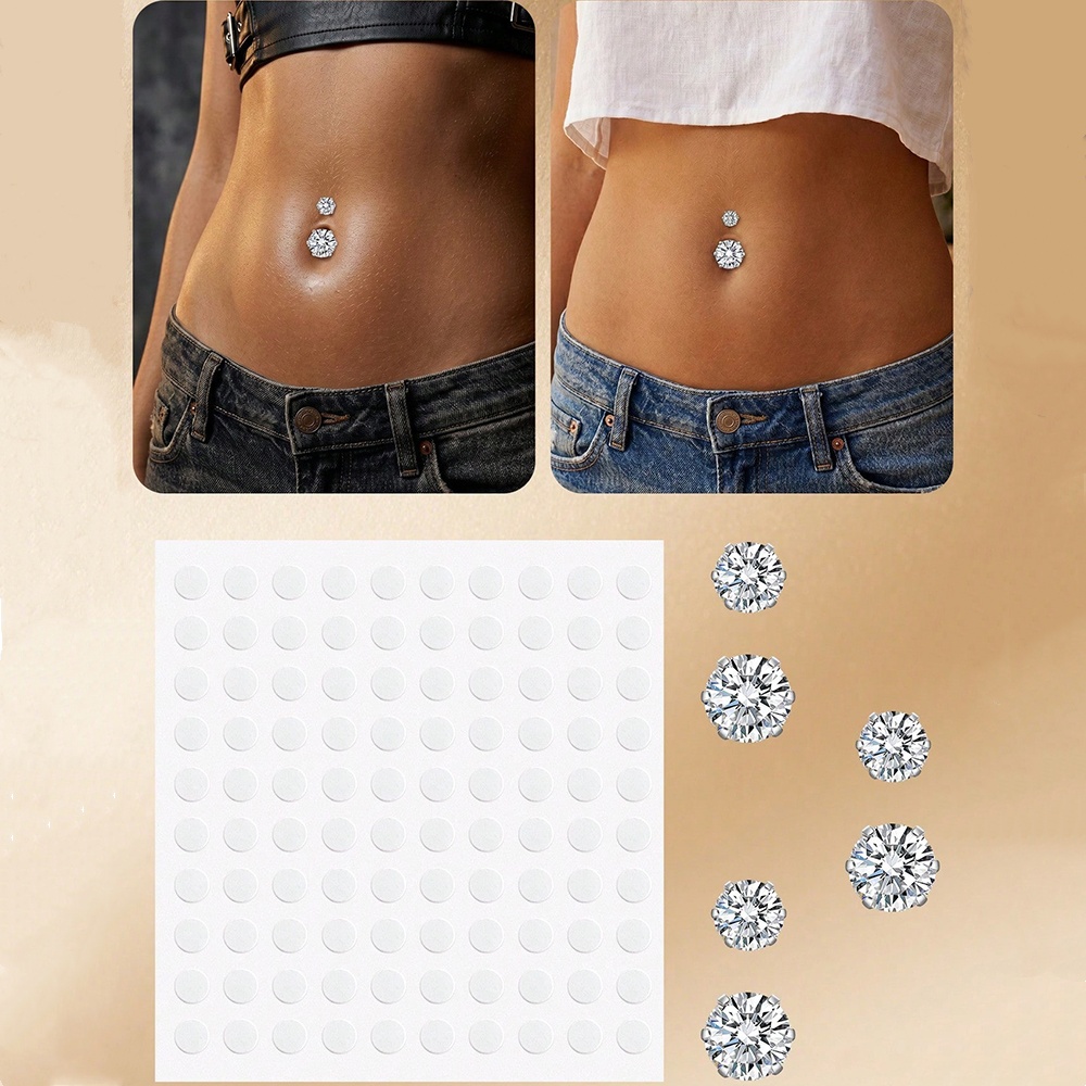 Fake Belly Piercing Cubic Zirc - Body Jewelry Piercing review and price