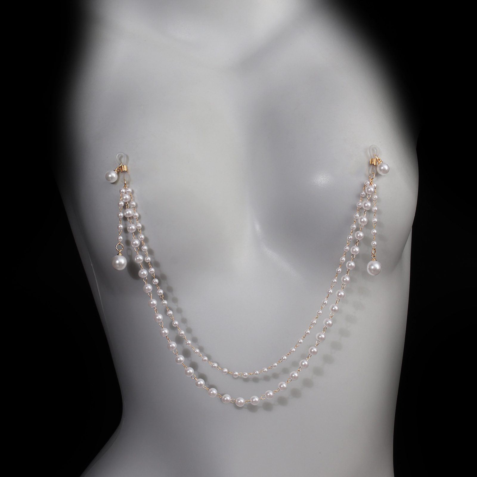 Sexy Non Piercing Pearl Nipple - Body Jewelry Nipple Chain review and price