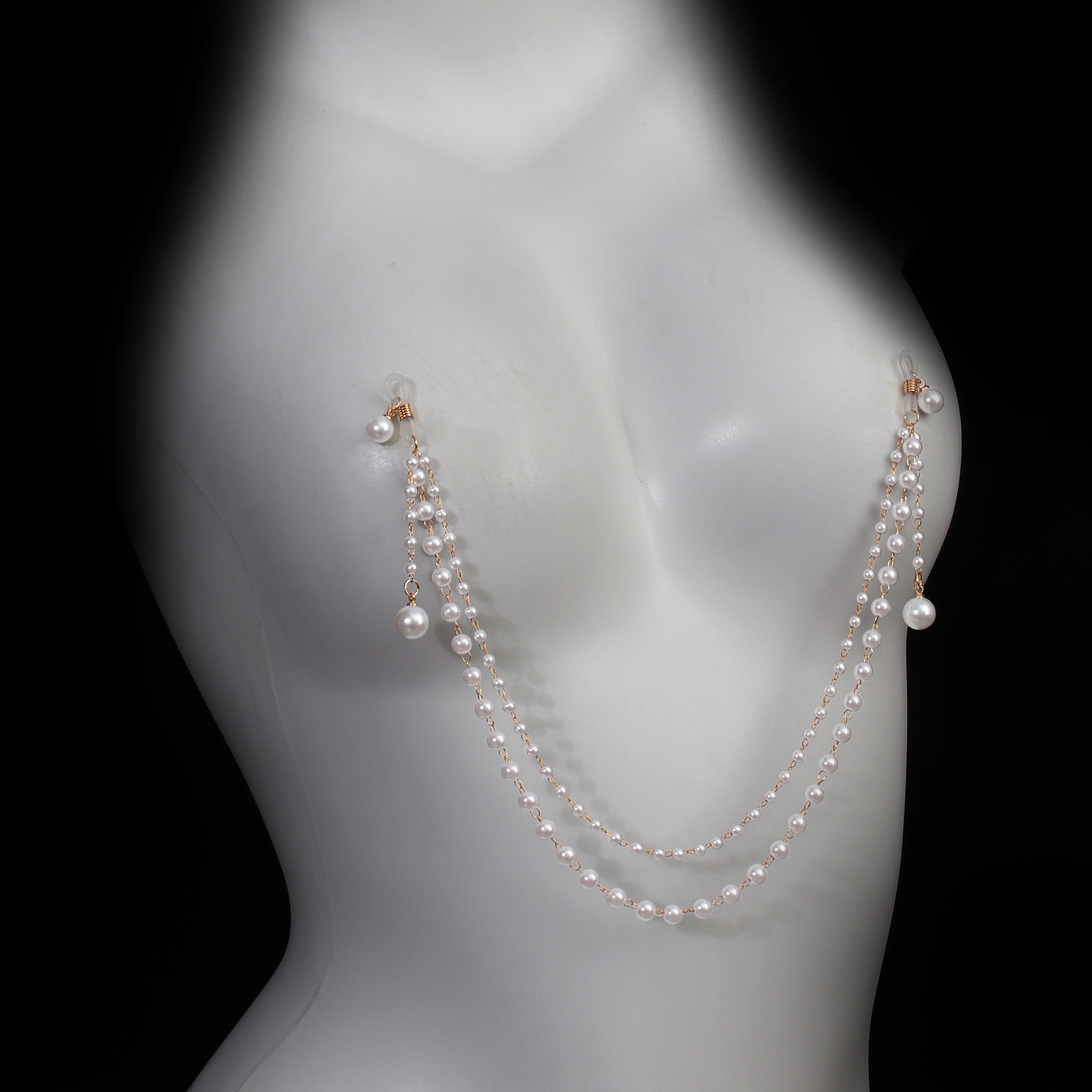 Sexy Non Piercing Pearl Nipple - Body Jewelry Nipple Chain review and price