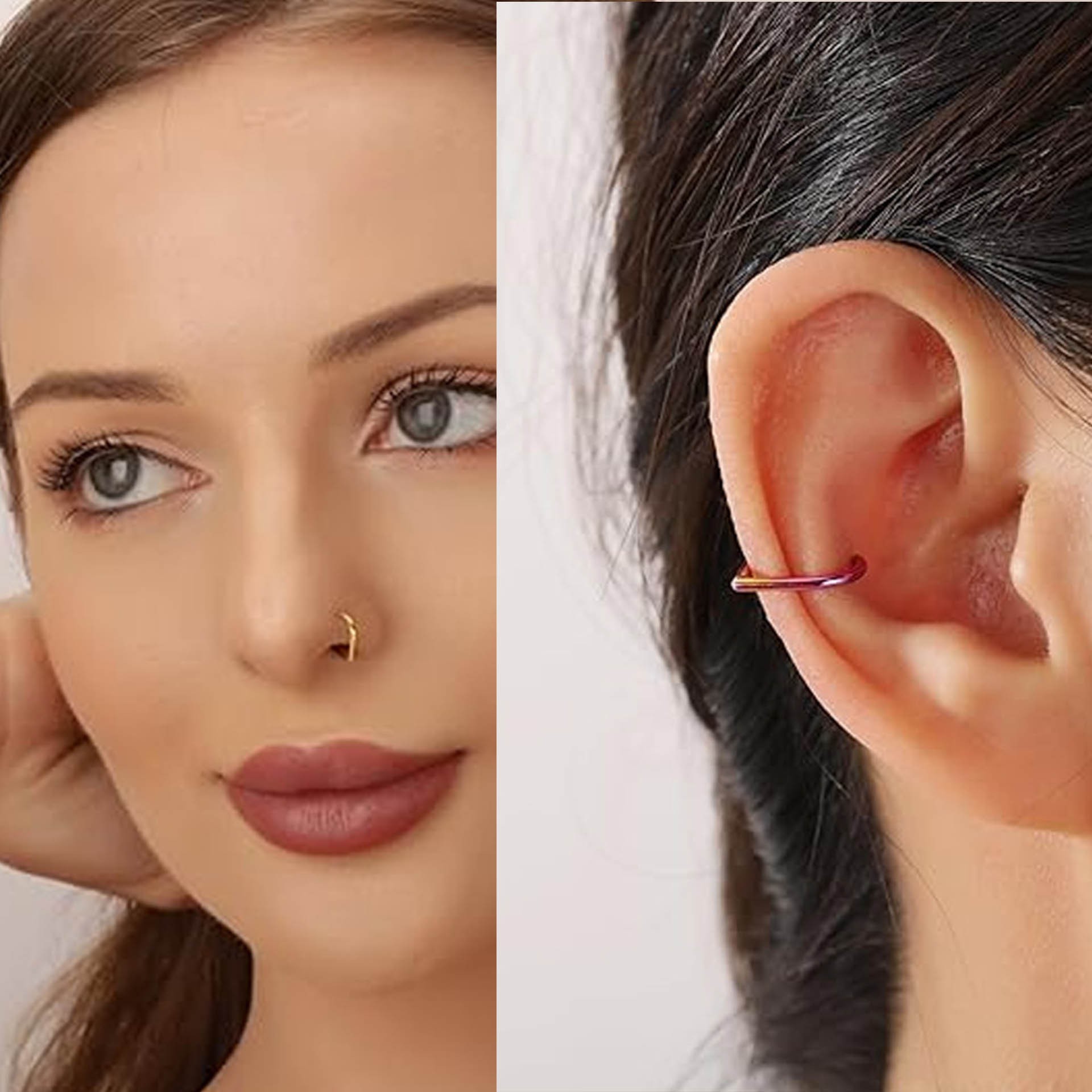 5Pcs Stainless Steel Fake Nose - Body Jewelry And Earrings review and price