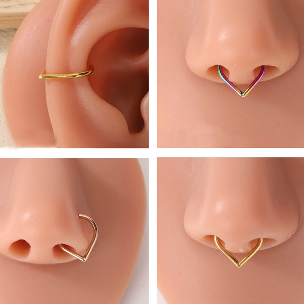 5Pcs Stainless Steel Fake Nose - Body Jewelry And Earrings review and price