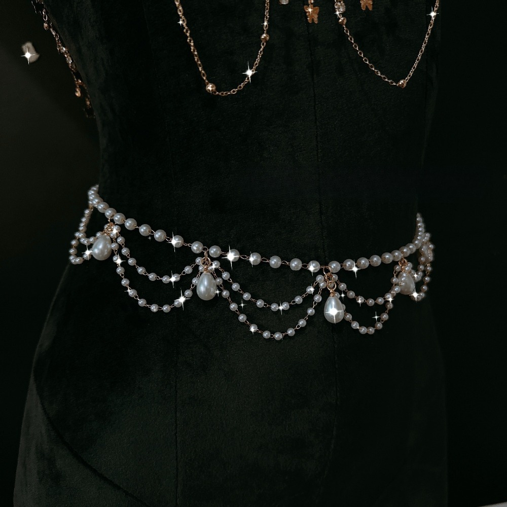 Pearl Choker Body Chain Rhines - Body Jewelry Nipple Chain review and price