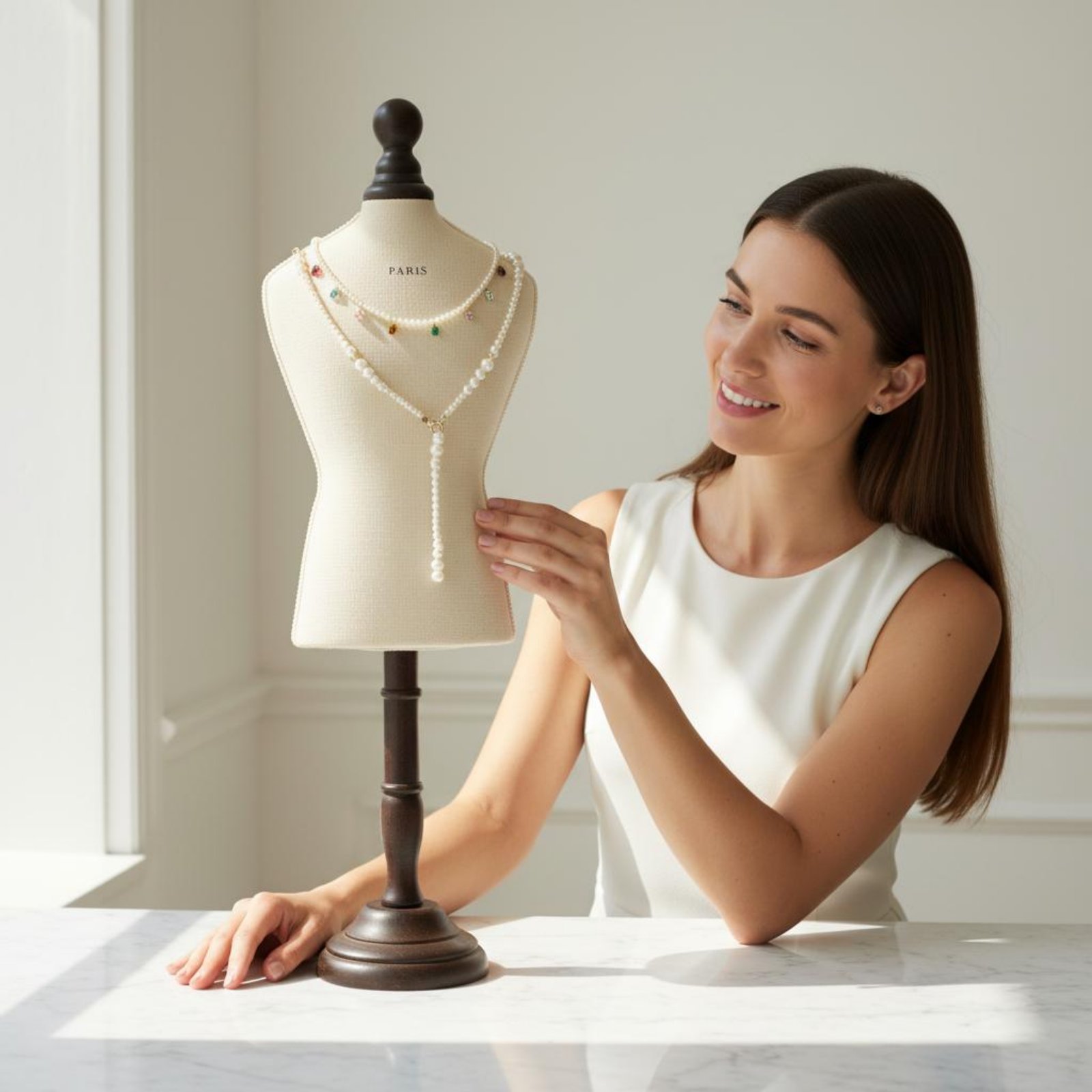 Necklace Display Bust Wooden B - Body Jewelry Shop review and price