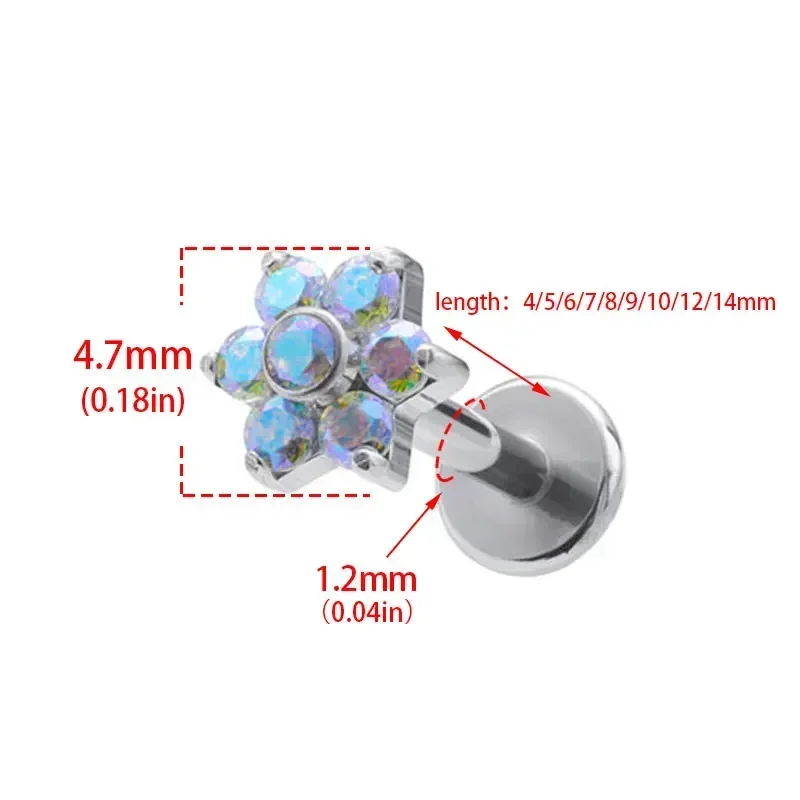 ASTM F136 Titanium Flower Pier - Zoor Body Jewelry review and price
