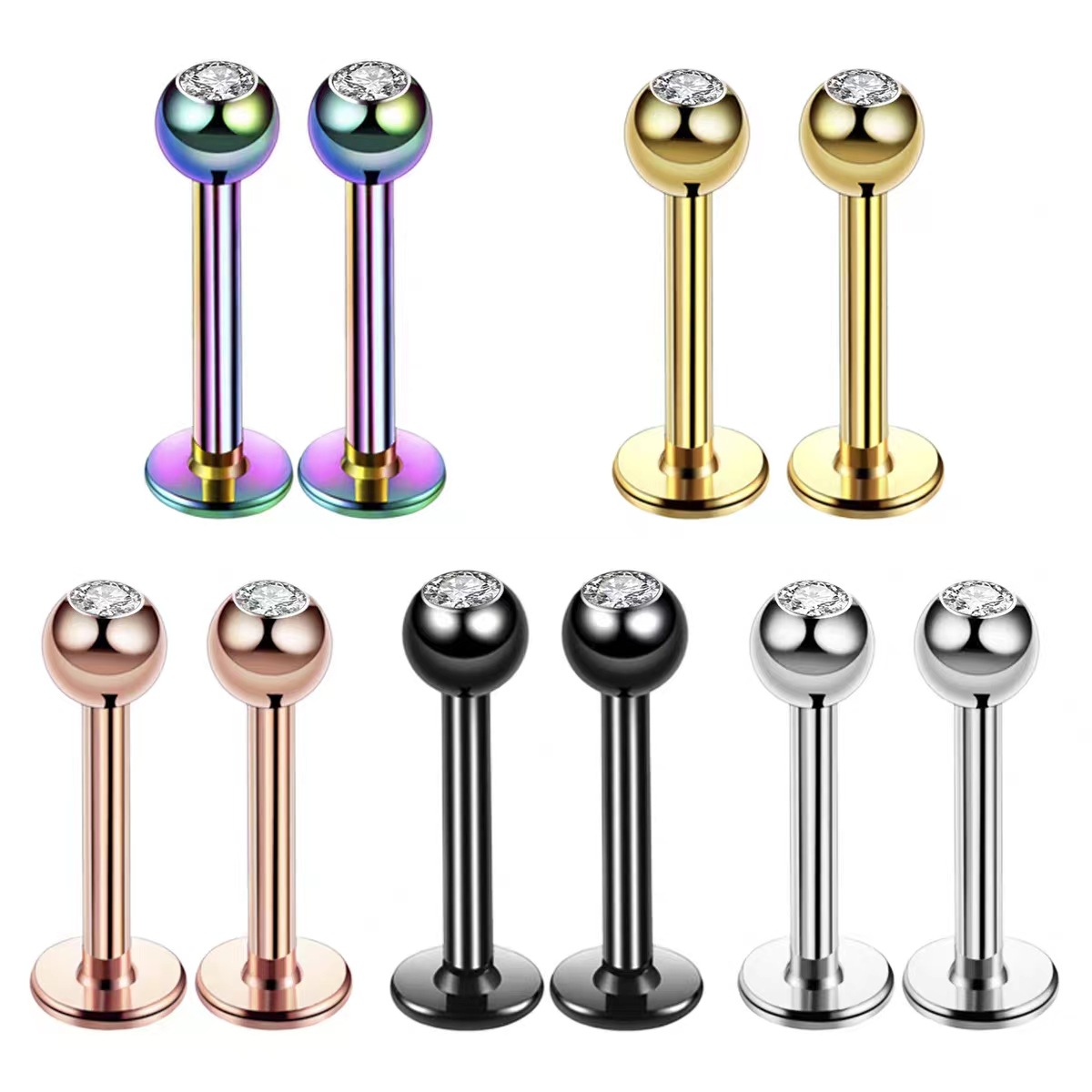 16G Surgical Steel Ball Top CZ - Body Jewelry And Earrings review and price