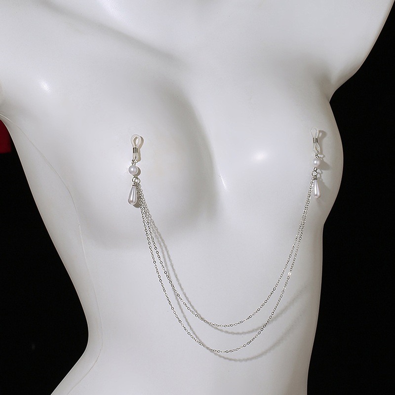 Sexy Metal Pearl Tassel Chest  - Body Jewelry Nipple Chain review and price