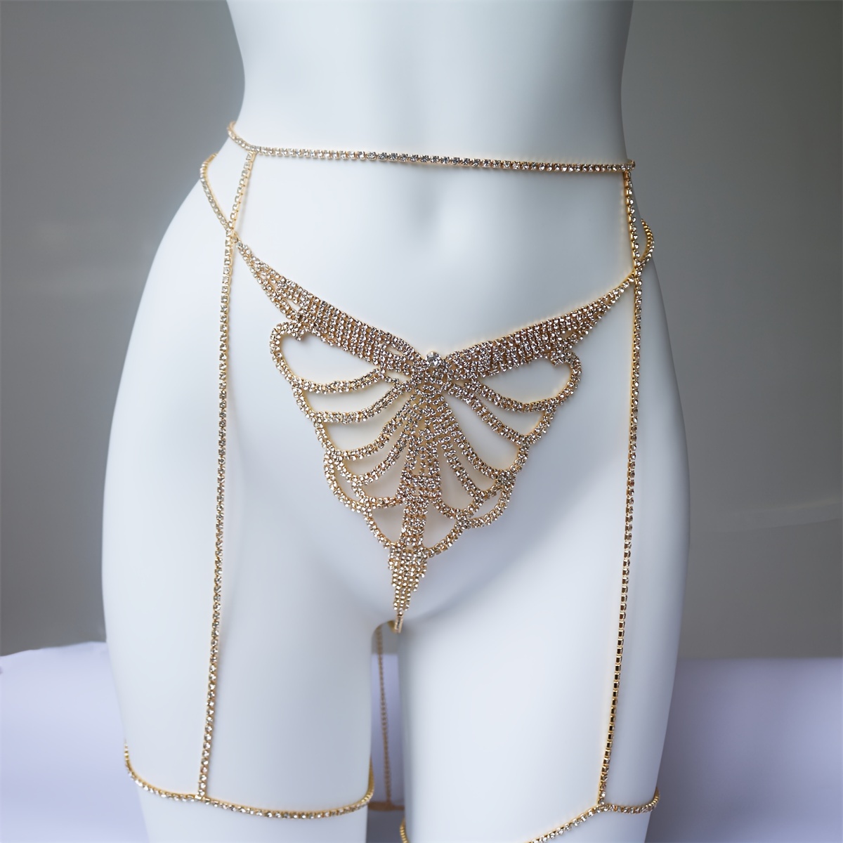Multi layer rhinestone sparkli - Body Jewelry Leg Chain review and price