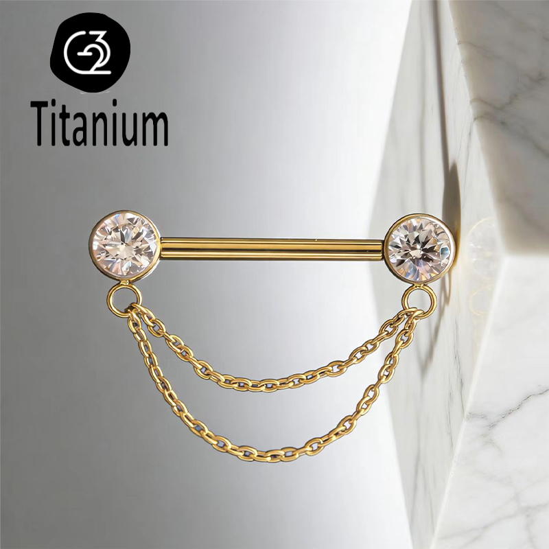 ASTM F136 Titanium Nipple Pier - Body Jewelry Nipple Chain review and price
