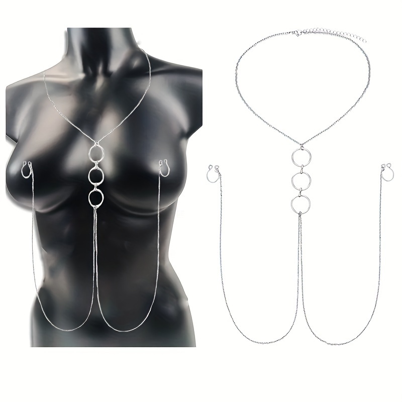A Silvery Stainless Steel Body - Body Jewelry Nipple Chain review and price