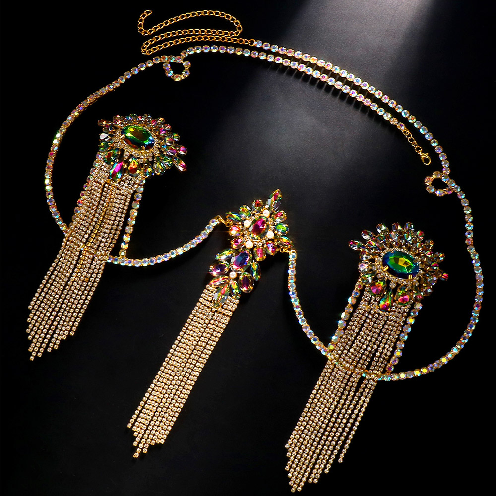 Sexy Tassel Color Crystal Ches - Body Jewelry Nipple Chain review and price