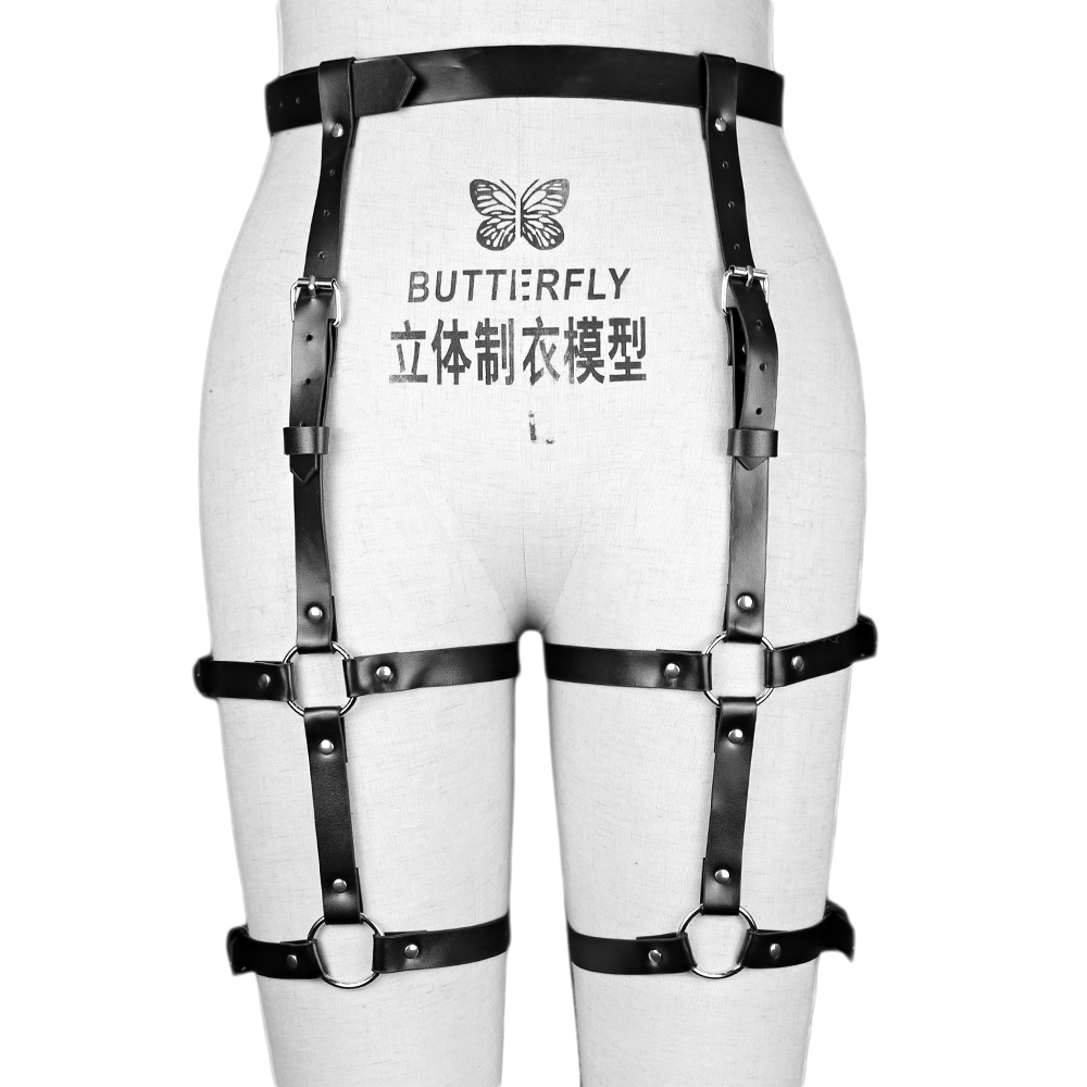 Punk Leather Thigh Harness Bel - Body Jewelry Leg Chain review and price