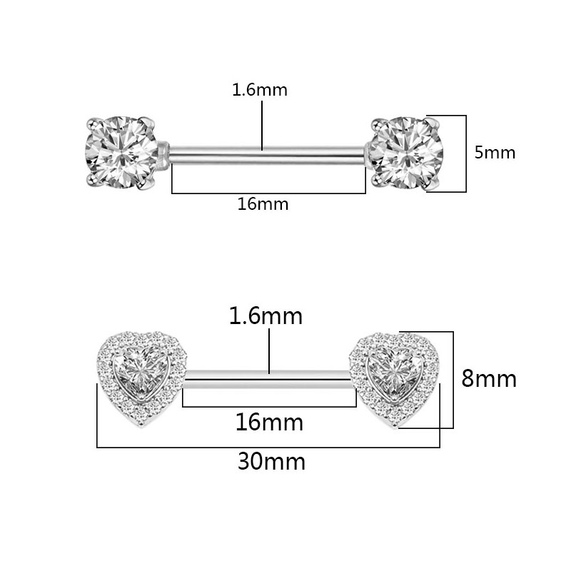 2Pcs Fashion High Quality Zirc - Body Jewelry Quality review and price
